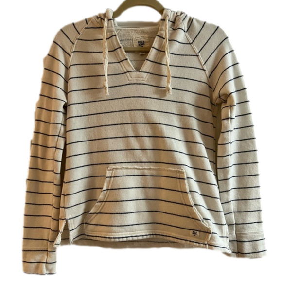 Billabong hoodie, cream with navy stripes, S - Picture 1 of 4